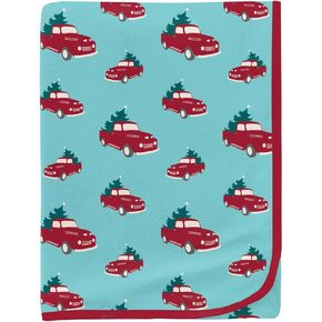 KicKee Print Swaddle Blankets, Silky Soft Baby Blanket, Security Blanket, Sized 40" x 29" (Peacock Plaid - One Size)