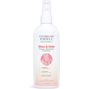 Veterinary Formula Solutions Gloss & Glide Detangler, Shine Builder, Conditioner Spray for Dogs – Quickly Detangles Matted Hair – With Silk Protein and Antioxidants (8 Fl. Oz.)