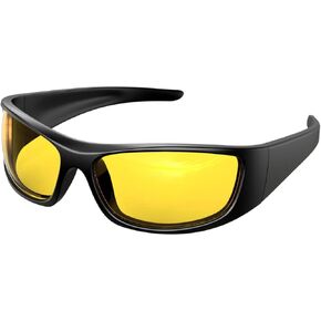Bloomoak Night Driving Glasses Anti-Glare Night Vision Glasses Men Women, Polarized Sport Night Sight Glasses for Running Cycling Fishing Driving, TR90 Frame