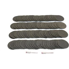 TEMO 100 pc 1-1/2 Inch Reinforced Fiberglass Cutoff Wheel Disc with Two 1/8 Inch Mandrel, for Dremel Rotary Tools