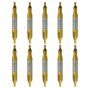 MDEOOSKY 10 Pcs 2.0 MM Center Drill Bits Set, M2 High Speed Steel Countersink Tools, 60-Degree Angle Combined Countersink Drill Bit Tool for Lathe Mill Metalworking