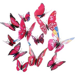 uxcell 120Pcs 3D Beautiful Butterfly Removable DIY Wall Stickers for Bedroom TV Background Decorations, Brown