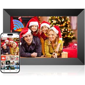 FRAMEO 10.1 inch Digital Photo Frame with LED Light, 32GB WiFi Digital Frame, 1280x800 IPS LCD Touch Screen, Auto-Rotate, Wall Mounted, Easy Setup, Share Photos & Videos Instantly via Frameo App Black