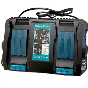CYDZ® Replacement for Makita 18V Charger Dual DC18RD, Compatible with Makita 18V Battery BL1850B BL1830B,for Makita 18 Volt LXT Series