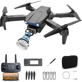 Foldable 1080P Dual Camera Drone for Beginners, Wide-Angle, Real-Time Transmission, Gesture Control, One-Click Stunt, LED Lights (1 Battery)
