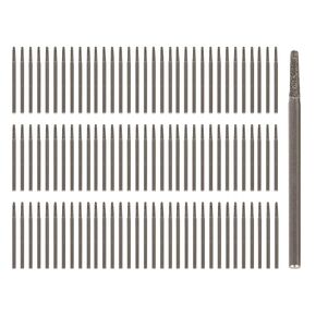 BQLZR 1.5mm Silver Diamond Burrs Drill Bits Hole Tools for Jewelry Shell Pack of 100