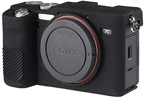 Camera Case for Sony A7C Alpha 7C- Protective Silicone DSLR Skin Cover, Detachable Cage, Shockproof, Dustproof (Black) in Kuwait