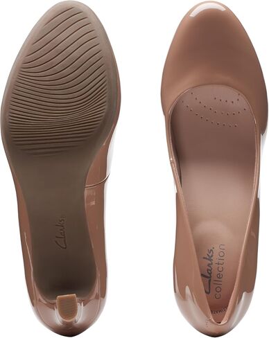 حذاء نسائي من Clarks Ambyr Joy Pump، بيج دافئ، صناعي، 9.5 in Saudi Arabia