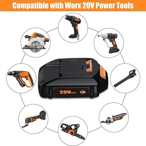 SKYON 20V 4.0Ah WA3575 استبدال البطارية ل20V 2.0Ah WA3525 WA3575 1.5Ah WA3520 بطارية ليثيوم مدمجة متوافقة مع Worx WG163 WG261 WG170 WG545 WX176L WG320 20 فولت بطارية أدوات الطاقة in Saudi Arabia