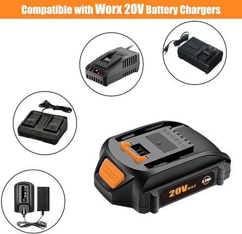 SKYON 20V 4.0Ah WA3575 استبدال البطارية ل20V 2.0Ah WA3525 WA3575 1.5Ah WA3520 بطارية ليثيوم مدمجة متوافقة مع Worx WG163 WG261 WG170 WG545 WX176L WG320 20 فولت بطارية أدوات الطاقة in Saudi Arabia