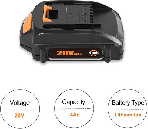 SKYON 20V 4.0Ah WA3575 استبدال البطارية ل20V 2.0Ah WA3525 WA3575 1.5Ah WA3520 بطارية ليثيوم مدمجة متوافقة مع Worx WG163 WG261 WG170 WG545 WX176L WG320 20 فولت بطارية أدوات الطاقة in Saudi Arabia