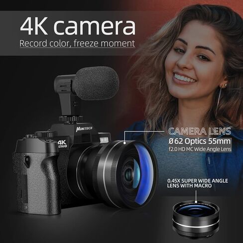 Mo-S100PRO-H-US-2024-5 Digital Cameras for Photography Upgrade, Black in Saudi Arabia