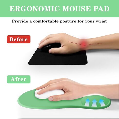 وسادة ماوس مع مسند للمعصم، وسادة ماوس مريحة مع دعم مريح لمسند المعصم من الجل وقاعدة من البولي يوريثان غير قابلة للانزلاق لسهولة الكتابة وتخفيف الألم، وسادة ماوس مكتبية متينة وقابلة للغسل (أزرق) in Kuwait