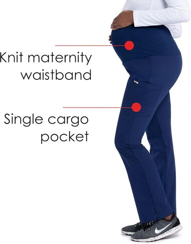 BARCO Grey's Anatomy Scrubs - Lilah Maternity Scrub Pant for Women, Knit Waistband All-Day Comfort Women's Scrub Pant in Saudi Arabia