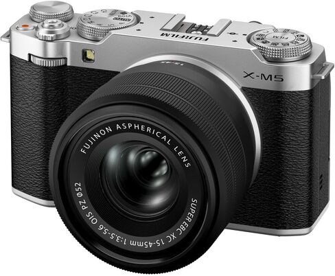 كاميرا Fujifilm X-M5 الرقمية بدون مرآة مع مجموعة عدسات XC 15-45 مم f/3.5-5.6 OIS PZ (فضية) مع بطاقة ذاكرة SF-M Tough Series UHS-II SDXC سعة 64 جيجابايت + مجموعة تنظيف + حقيبة سفر + المزيد in Saudi Arabia