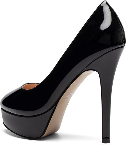 Mettesally Women's Platform High Heel Pumps Round Closed Toe Slip On Stilettos Office Elegant Party Dress Shoes in Saudi Arabia