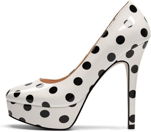 Mettesally Women's Platform High Heel Pumps Round Closed Toe Slip On Stilettos Office Elegant Party Dress Shoes in Saudi Arabia