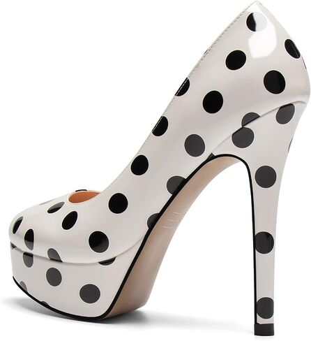 Mettesally Women's Platform High Heel Pumps Round Closed Toe Slip On Stilettos Office Elegant Party Dress Shoes in Saudi Arabia