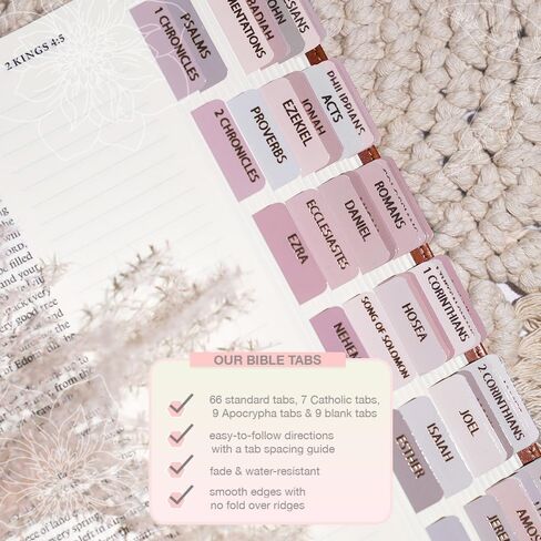 Laminated Bible Tabs for Women, Bible Study, Gold Foil Indexing Labels, Bible Journaling, Durable, New and Old Testament, Christian, Catholic, Apocrypha, 90 Tabs - Let Him Shine in Kuwait
