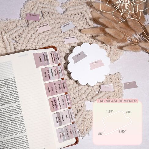 Laminated Bible Tabs for Women, Bible Study, Gold Foil Indexing Labels, Bible Journaling, Durable, New and Old Testament, Christian, Catholic, Apocrypha, 90 Tabs - Let Him Shine in Kuwait