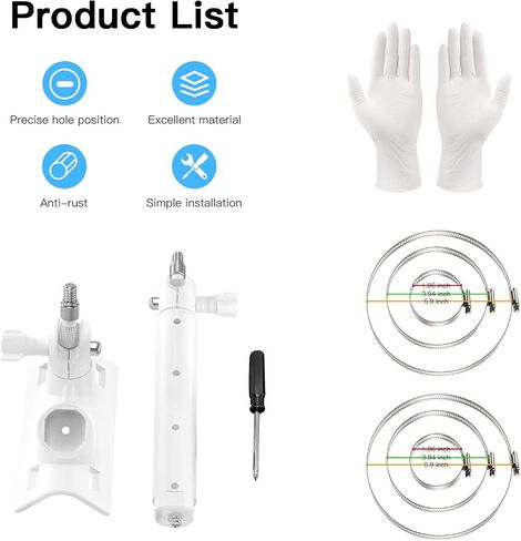 دعامة تثبيت عمود 2 في 1 للوحة Arlo الشمسية/Arlo Pro 3/Arlo Ultra1&2/Arlo Essential/Arlo Pro 4 /eufyCam ملحقات التثبيت الخارجية لـ Arlo pro 4 وArlo Solar Panel (أبيض) in Kuwait