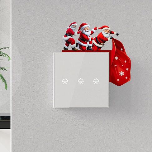 Christmas Decor Santa Claus Switch Stickers, Snowman Reindeer Elf Wall Stickers Switch Decals for Kids Bedroom Living Room Kitchen Office Home Decor Stickers (Santa Claus, Right Side) in Saudi Arabia