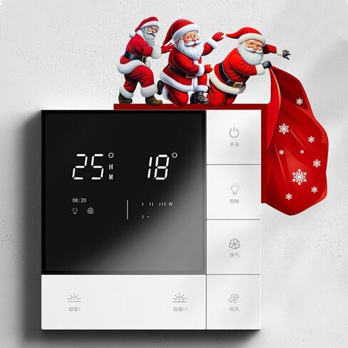 Christmas Decor Santa Claus Switch Stickers, Snowman Reindeer Elf Wall Stickers Switch Decals for Kids Bedroom Living Room Kitchen Office Home Decor Stickers (Santa Claus, Right Side) in Saudi Arabia