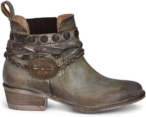 حذاء بوت بسحاب وحزام ومسامير بمقدمة مستديرة في Moss By Circle G Q5151 مقاس 7 in Kuwait