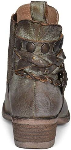 حذاء بوت بسحاب وحزام ومسامير بمقدمة مستديرة في Moss By Circle G Q5151 مقاس 7 in Kuwait