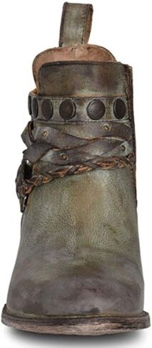 حذاء بوت بسحاب وحزام ومسامير بمقدمة مستديرة في Moss By Circle G Q5151 مقاس 7 in Kuwait