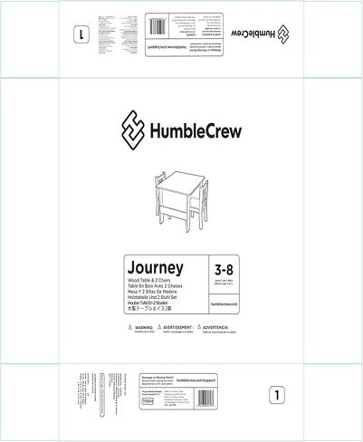 Humble Crew، طقم طاولة من الخشب الطبيعي/الأبيض مع مساحة تخزين للكتب وكرسيين للأطفال الصغار in Saudi Arabia
