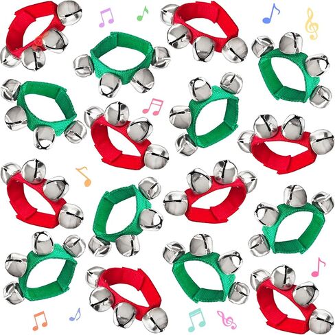8 Pcs Band Wrist Bells,Christmas Wrist Bells,Jingle Bells Musical Instrument Percussion for Christmas Party Favors Toys,Birthday Gifts in Kuwait