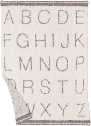 Barefoot Dreams, Unisex, CozyChic® Alphabet Stroller Blanket (Infant), Carbon/Cream, Baby in Saudi Arabia