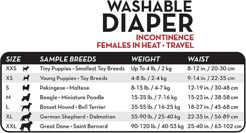 Simple Solution Washable Male Dog Diapers | Absorbent Male Wraps with Leak Proof Fit | Excitable Urination, Incontinence, or Male Marking | 1 Reusable Dog Diaper Per Pack, Whites & Tans, Large (11242) in Kuwait