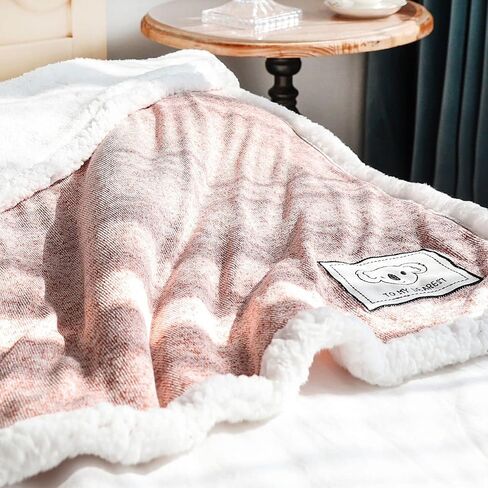 Baby Blanket for Boys or Girls Knit Fleece Fluffy Toddler Blanket for Baby, Soft Warm Cozy Plush Warm Blanket for Winter, Infant or Newborn Receiving Blanket for Baby Bed (30x40inch, Pink) in Saudi Arabia