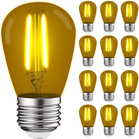 LUXRITE S14 Edison LED Red Light Bulbs, 0.5W, Colored LED Bulbs for Outdoor String Lights, UL Listed, E26 Base, Indoor Outdoor, Decoration, Party, Holiday, String Light Replacement Bulbs (4 Pack) in Saudi Arabia