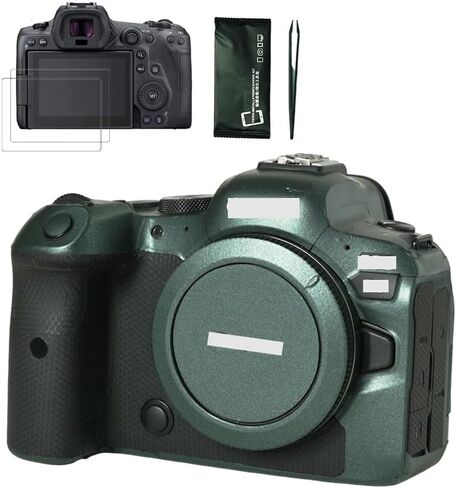طبقة حماية لجسم الكاميرا لكاميرا Canon R6، ملصق جلدي مضاد للخدش يتضمن قطعتين من واقي الشاشة R6 وأدوات (أخضر) in Saudi Arabia