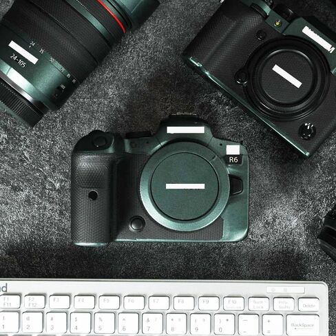 طبقة حماية لجسم الكاميرا لكاميرا Canon R6، ملصق جلدي مضاد للخدش يتضمن قطعتين من واقي الشاشة R6 وأدوات (أخضر) in Saudi Arabia