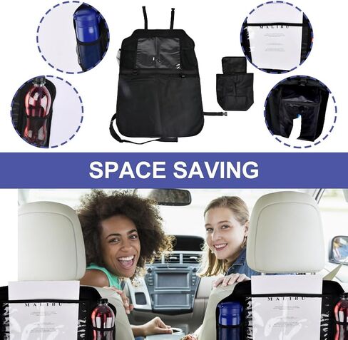 Back Seat Car Organizer, Heavy Duty Extra Large Kids Back Seat Storage, with Tissue Holder, for Protection, Sag Proof & Reinforced Corners, Protects Backseat, Black in Saudi Arabia