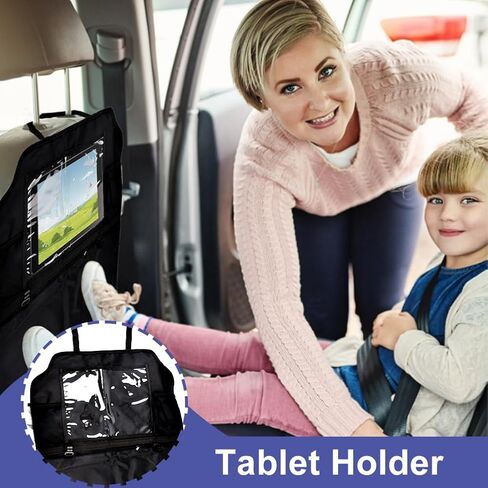 Back Seat Car Organizer, Heavy Duty Extra Large Kids Back Seat Storage, with Tissue Holder, for Protection, Sag Proof & Reinforced Corners, Protects Backseat, Black in Saudi Arabia