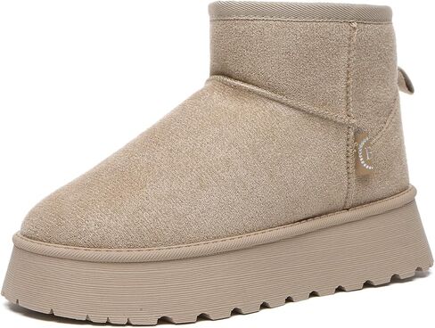 Bernal Winter Snow Boots for Women Warm Suede Faux Fur Lining Shorty Boots Classic Comfortable Platform Slip On Ankle Boots for Outdoor Indoor in Saudi Arabia