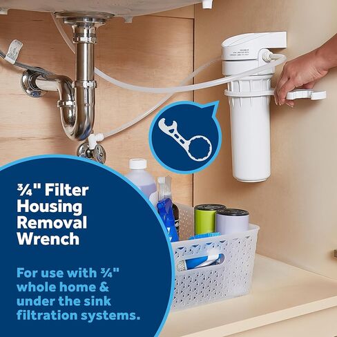 GE Plastic Water Filter Wrench | Allows for Easy Removal of At-Home Water Filtration System | Use for 1" Water Filter Systems | White | HHWRNCH in Kuwait