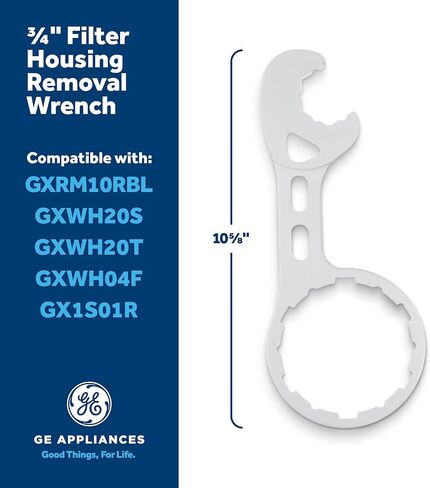 GE Plastic Water Filter Wrench | Allows for Easy Removal of At-Home Water Filtration System | Use for 1" Water Filter Systems | White | HHWRNCH in Kuwait