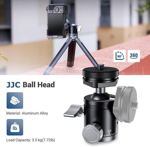 Mini Ball Head, Ballhead Tripod Mount Adapter Converter for Tripod Monopod Camera LED Light Microphone, Cold Shoe Tripod Mount Adapter for Photography, 1/4''-20 to Cold Shoe Mount Adapter in Kuwait