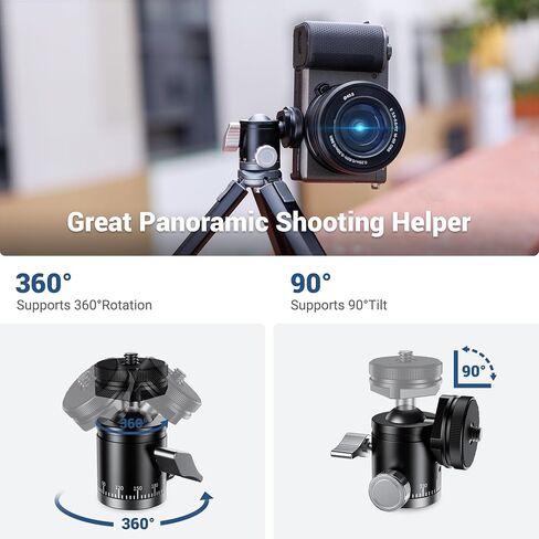 Mini Ball Head, Ballhead Tripod Mount Adapter Converter for Tripod Monopod Camera LED Light Microphone, Cold Shoe Tripod Mount Adapter for Photography, 1/4''-20 to Cold Shoe Mount Adapter in Kuwait