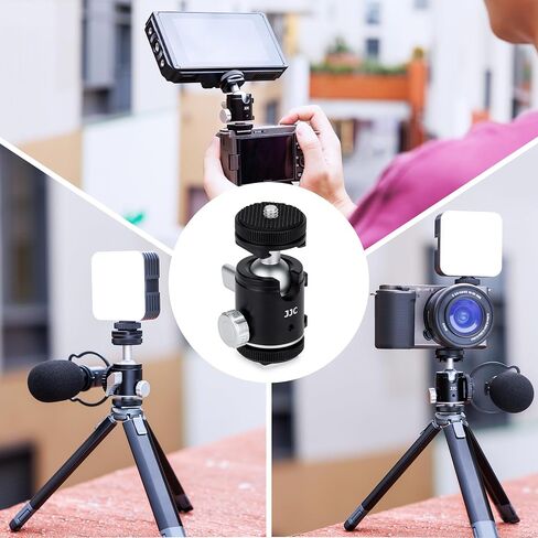 Mini Ball Head, Ballhead Tripod Mount Adapter Converter for Tripod Monopod Camera LED Light Microphone, Cold Shoe Tripod Mount Adapter for Photography, 1/4''-20 to Cold Shoe Mount Adapter in Kuwait