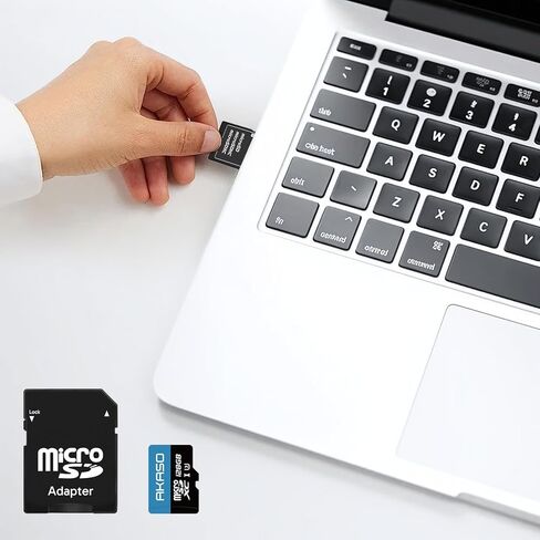 AKASO 128GB microSDXC U3 Memory Card with Adapter - Up to 100MB/s, UHS-I C10, U3, Full HD, 4K UHD, MicroSD Card in Kuwait