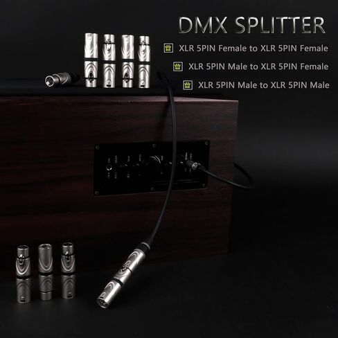 XLR Male to Male Adapter,5 Pin XLR Male to 5 Pin XLR Male Connector for DMX Audio Microphone Mixer Mic Extension XLR Splitter-2 Pack (5PIN XLR Male to 5PIN XLR Male(D1067)) in Kuwait