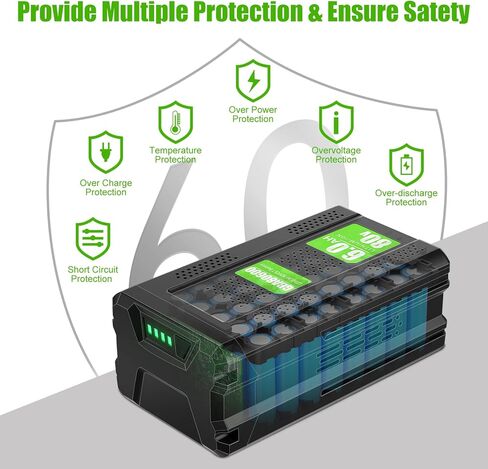 Bonacell 6.0Ah Replacement for Greenworks 80V Battery Compatible for Greenworks Pro 80 Volt Battery GBA80200 GBA80250 GBA80300 GBA80400 GBA80500 Max Cordless Power Tools in Kuwait