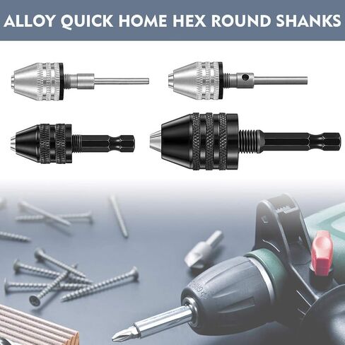 ظرف مثقاب بدون مفتاح لمحرك الصدمات، محول تحويل ظرف، ساق سداسية، تحويل مفكات براغي لاسلكية إلى مثاقب طاقة في ثوانٍ، لقم الثقب ذات الساق المستديرة in Kuwait